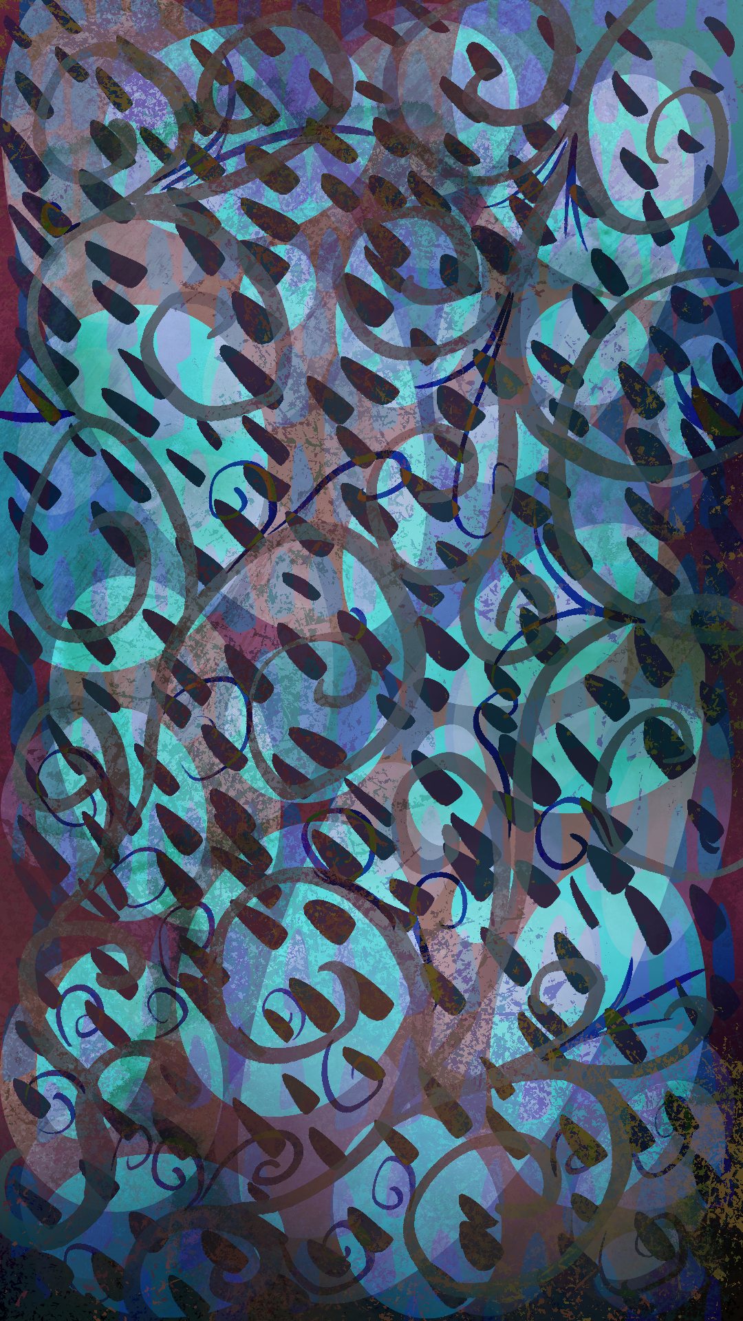 digital picture of a blue and purple thorn pattern. Abstract.